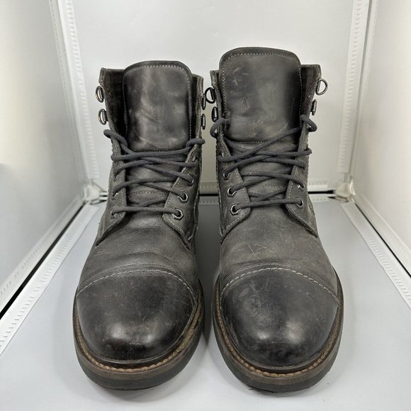 Johnston & Murphy Shoes Johnston Murphy Gray Leather Cap Toe Boots